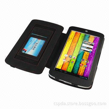 2013 New Arrival Book Folio Case for Archos 70 Titanium with Elastic Band